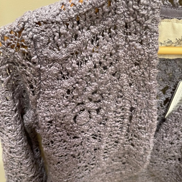 Anthropologie S crochet grey bolero sweater (New) - Picture 6 of 12